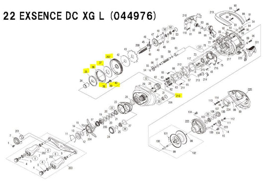 Shimano Original Drag Clicker & Gear Set 22 Exsence DC, 21 Antares DC