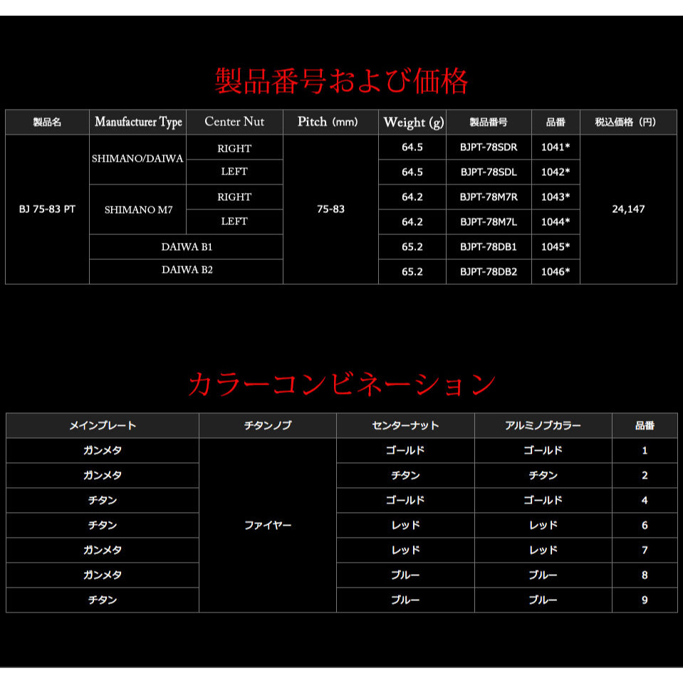 LIVRE BJ 75-83 PT Gun Metal & Gold Daiwa Shimano