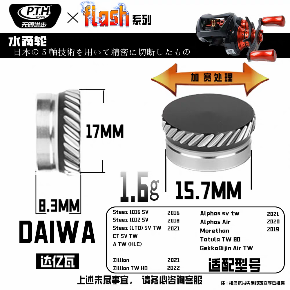 PTH Studio Flash Zero Adjuster Knob for Daiwa